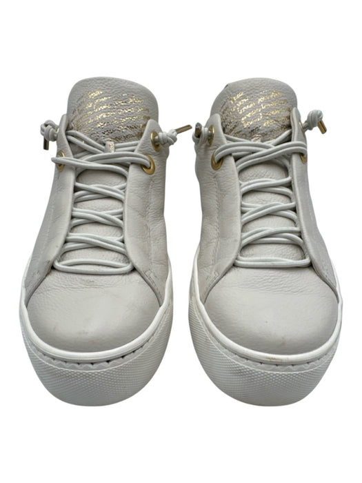 Paul Green Shoe Size 4 Gray & White Leather Lace Up Platform Sneakers Gray & White / 4