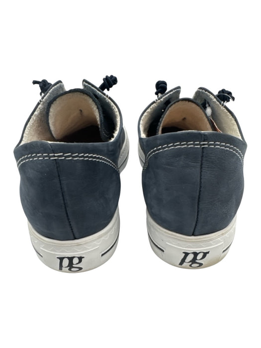 Paul Green Shoe Size 4.5 Navy & white Leather Lace Up Platform Sneakers Navy & white / 4.5