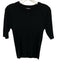 Splendid Size Small Black Viscose Blend Ribbed Knit 1/2 Sleeve T Shirt Top Black / Small