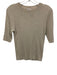 Splendid Size Small Cream Beige Viscose Blend Ribbed Knit 1/2 Sleeve T Shirt Top Cream Beige / Small