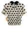 Alice + Olivia Size L White & Black Wool Blend Knit Bow removable collar Top White & Black / L