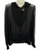 illia Size 4 Black Silk Sheer Hoodie Ribbed Hem Zipper Detail Jacket Black / 4