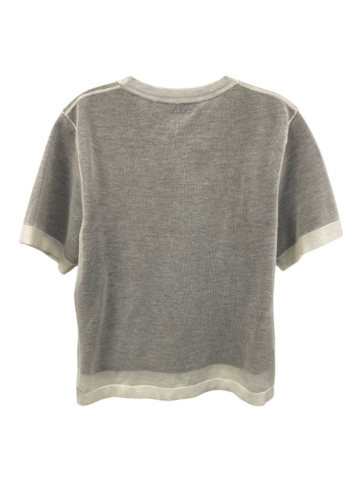 Proenza Schouler White Label Size M White & Baby Blue Viscose Blend Knit Top White & Baby Blue / M