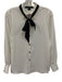 French Connection Size XS White & Black Polyester Long Sleeve Button Up Top White & Black / XS