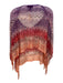 Missoni Purple, pink & red Viscose Knit Chevron Fringe Edging Shawl Poncho Purple, pink & red