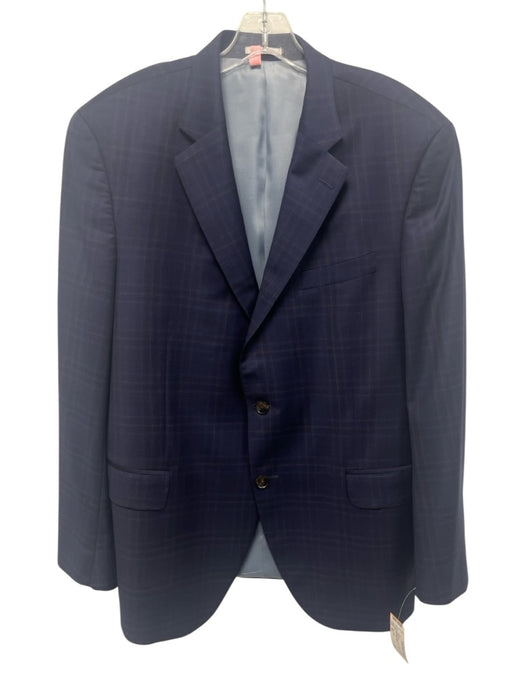 Peter Millar Blue & Brown Wool Plaid 2 Button Men's Blazer Blue & Brown / 44r
