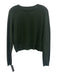Colorush Size XS Green Cashmere Long Sleeve Side Slit V Neck Ribbed Sweater Green / XS