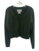 Colorush Size XS Green Cashmere Long Sleeve Side Slit V Neck Ribbed Sweater Green / XS