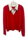 Alice + Olivia Size Medium Red & White Cashmere Blend Long Sleeve Knit Sweater Red & White / Medium
