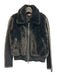 Lisa Todd Size XS Black Wool Faux Fur Long Sleeve Zip Front Collar Jacket Black / XS