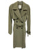 Avec Les Filles Size S Green Polyester Long Sleeve Trench Double Breasted Coat Green / S