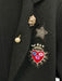 Cinq a Sept Size S Black & Multi Acrylic & Wool Long Sleeve Blazer Pins Jacket Black & Multi / S