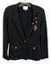Cinq a Sept Size S Black & Multi Acrylic & Wool Long Sleeve Blazer Pins Jacket Black & Multi / S