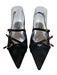 Sam Edelman Shoe Size 6.5 Black Leather Pointed Toe Slingback Strappy Pumps Black / 6.5
