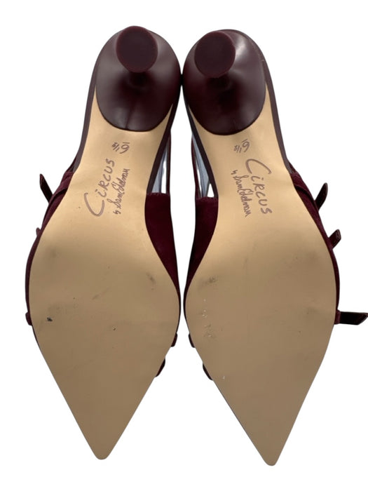 Sam Edelman Shoe Size 6.5 Maroon Purple Leather Pointed Toe Slingback Pumps Maroon Purple / 6.5