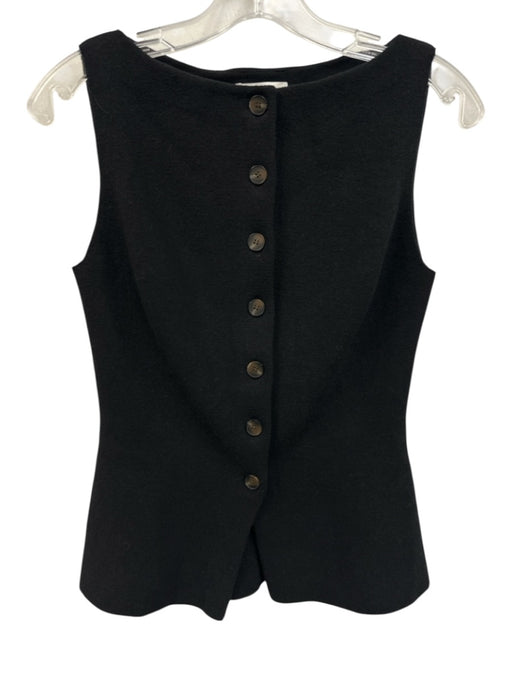 COS Size S Navy Cotton Blend Button Front Textured Vest Navy / S