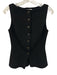 COS Size S Navy Cotton Blend Button Front Textured Vest Navy / S