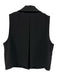 Central Park West Size M Black Polyester Button Front Peak Lapels Vest Black / M