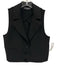 Central Park West Size M Black Polyester Button Front Peak Lapels Vest Black / M
