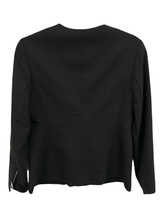 Madewell Size 2 Black Poly Blend Button Front rounded neck Long Sleeve Jacket Black / 2