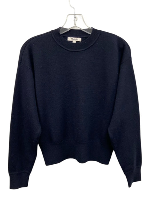 Madewell Size XS Navy Wool & Silk Long Sleeve Knit Crew Neck Sweater Navy / XS