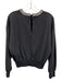 Evereve Size XS Black Cotton Blend Long Sleeve Rhinestone Sweater Black / XS