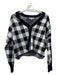 525 Size XS/S Black & White Cotton V Neck Long Sleeve Button Front Sweater Black & White / XS/S