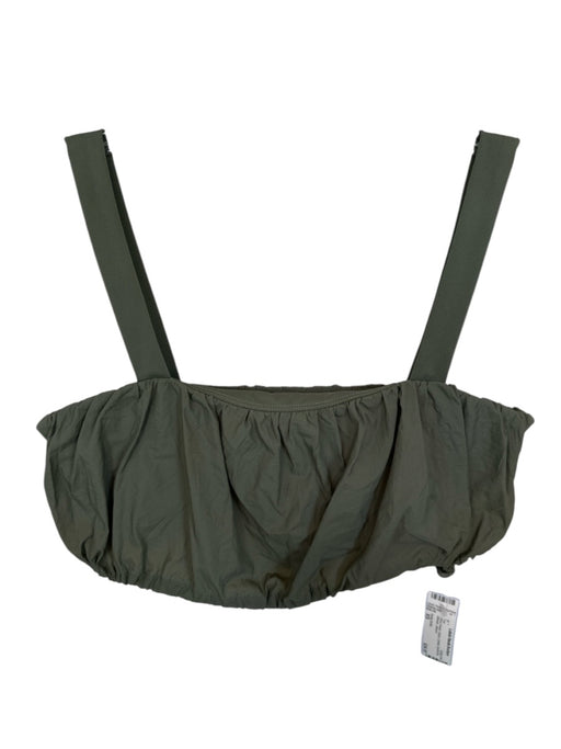 Daily Drills Size XS Olive Green Nylon Crinkle Sports Bra Athletic Top Olive Green / XS