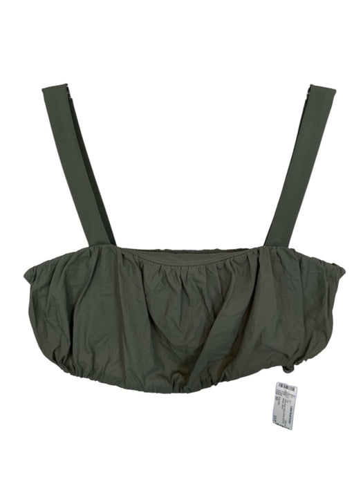 Daily Drills Size XS Olive Green Nylon Crinkle Sports Bra Athletic Top Olive Green / XS