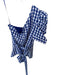 TCEC Size S Blue & White Polyester Blend One Shoulder Gingham Belted Top Blue & White / S