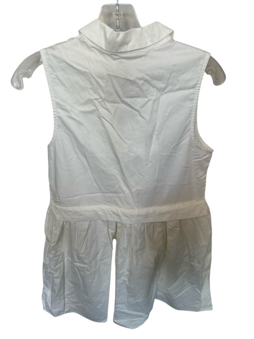 English Factory Size XS White Cotton Blend Sleeveless Collar Buttons Dress White / XS