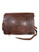 Brown Leather Engraved Adjustable Strap Flap Closure Messenger Bag Brown / Medium