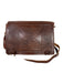 Brown Leather Engraved Adjustable Strap Flap Closure Messenger Bag Brown / Medium