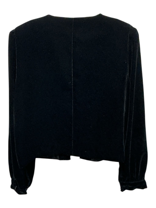 Antonio Melani Size 8 Black & Cream Polyester Velvet Open Front Jacket Black & Cream / 8