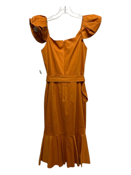 Antonio Melani Size 4 Mustard Yellow Cotton Blend Cap Sleeve Square Neck Dress Mustard Yellow / 4