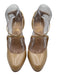 Christian Louboutin Shoe Size 39.5 Tan & Gold Patent Leather Iridescent Pumps Tan & Gold / 39.5