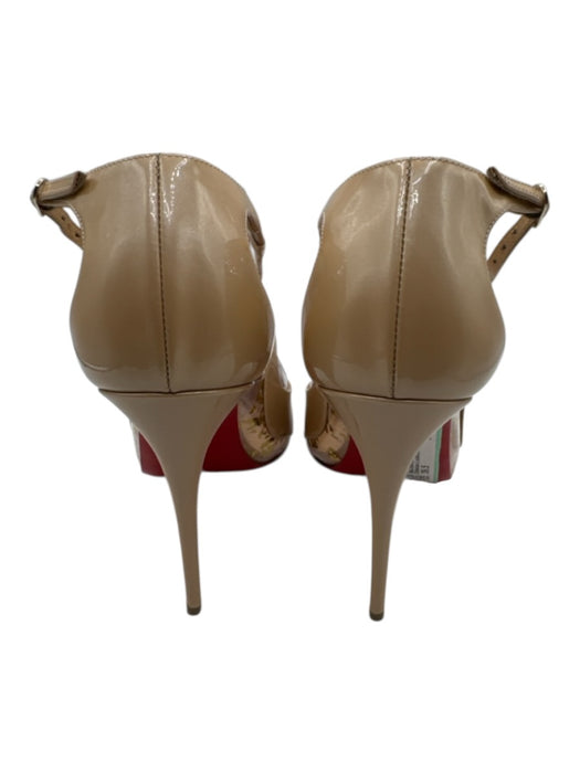 Christian Louboutin Shoe Size 39.5 Tan & Gold Patent Leather Iridescent Pumps Tan & Gold / 39.5