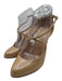Christian Louboutin Shoe Size 39.5 Tan & Gold Patent Leather Iridescent Pumps Tan & Gold / 39.5
