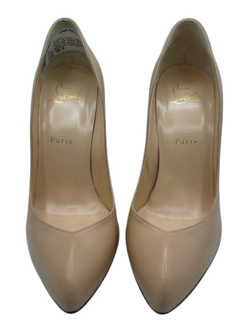 Christian Louboutin Shoe Size 39.5 Tan Nude Leather Pointed Toe Stiletto Pumps Tan Nude / 39.5