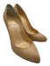 Christian Louboutin Shoe Size 39.5 Tan Nude Leather Pointed Toe Stiletto Pumps Tan Nude / 39.5