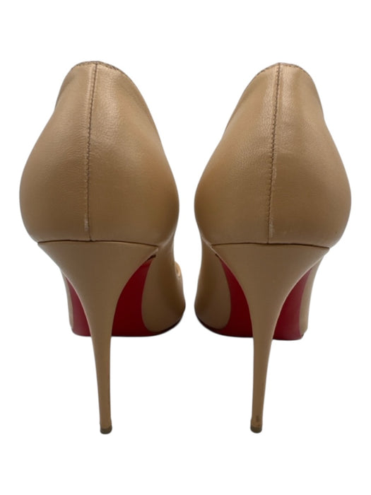 Christian Louboutin Shoe Size 39.5 Tan Nude Leather Pointed Toe Stiletto Pumps Tan Nude / 39.5