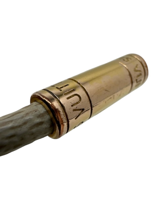 Louis Vuitton White, Gray & Gold Coated Canvas Damier Gold Clasp Bracelet White, Gray & Gold