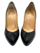 Christian Louboutin Shoe Size 39.5 Black Leather Upper Almond Toe Stiletto Pumps Black / 39.5