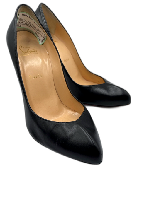 Christian Louboutin Shoe Size 39.5 Black Leather Upper Almond Toe Stiletto Pumps Black / 39.5