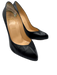 Christian Louboutin Shoe Size 39.5 Black Leather Upper Almond Toe Stiletto Pumps Black / 39.5