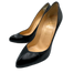 Christian Louboutin Shoe Size 39.5 Black Leather Upper Almond Toe Stiletto Pumps Black / 39.5