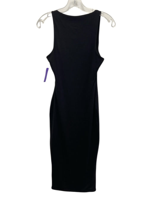 Naked Wardrobe Size M Black Polyester & Spandex Sleeveless Scoop Neck Midi Dress Black / M