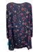 Cupcakes & Cashmere Size S Navy Brown Red Floral Keyhole Long Sleeve Shift Dress Navy Brown Red / S