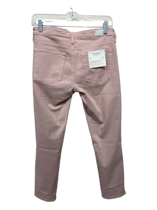 AG Size 26 Pale Pink Cotton Blend Mid Rise Slim Fit 5 Pocket Jeans Pale Pink / 26