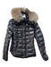 Moncler Size 4 Black Polyamide Quilted Shiny Puffer hood Jacket Black / 4